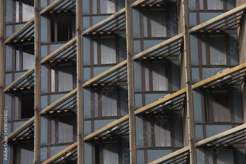 Windows of a hotel building 