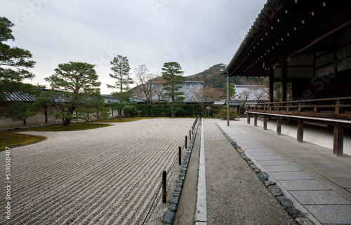 Stone garden in Tenryu-ji Temple, Kyoto, Japan