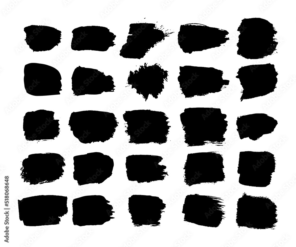 Extensive collection of hand-drawn brush strokes set. Creative Black and white brush stroke Extensive collection of hand-drawn brush strokes set. Creative Black and white brush stroke