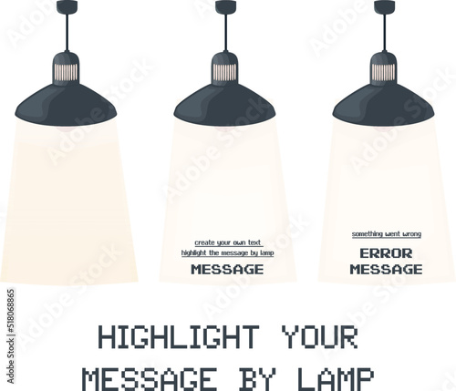 Hanging electric lamps in retro style. Vector. 