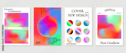 Abstract fluid gradient background vector. Futuristic style cover template with circle shapes, colorful and liquid color. Modern wallpaper design perfect for social media, idol poster, photo frame.