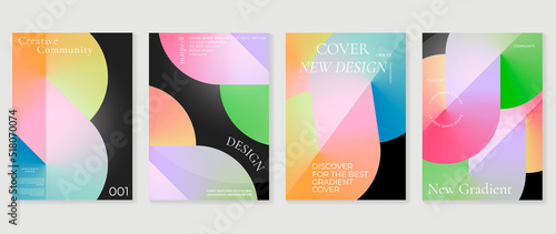 Abstract fluid gradient background vector. Futuristic style cover template with shapes, colorful and liquid color. Modern wallpaper design perfect for social media, idol poster, photo frame.