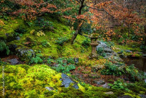 Autumn Japanese Garden in Rurikoin Temple, Kyoto, Japan