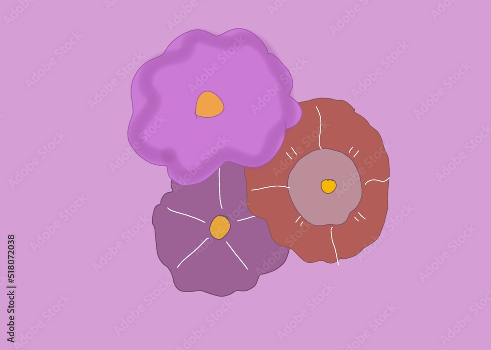 Flowers on a pink background Flowers on a pink background