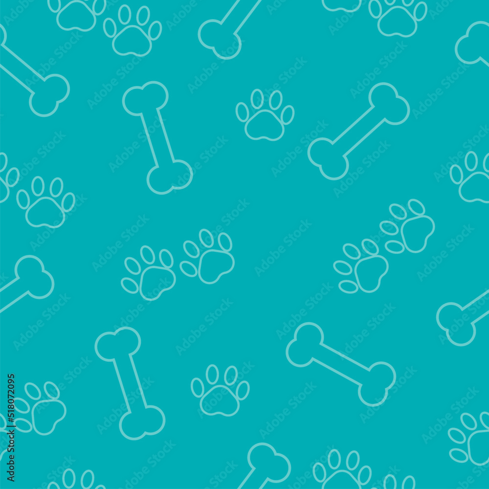 Seamless pattern with bone and paw. Vector pattern Seamless pattern with bone and paw. Vector pattern