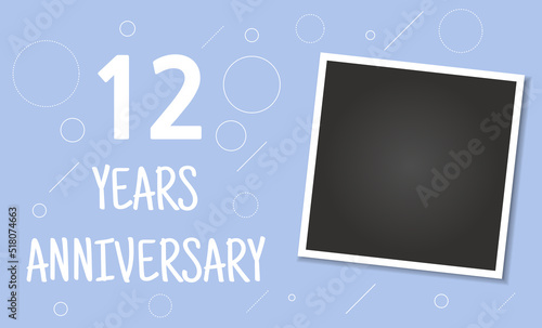 Принти на полотні 12 years anniversary photo frame card.
