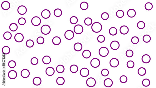 Circle Scatter Ring. Velvet Violet scattered in a round isolated on white background.