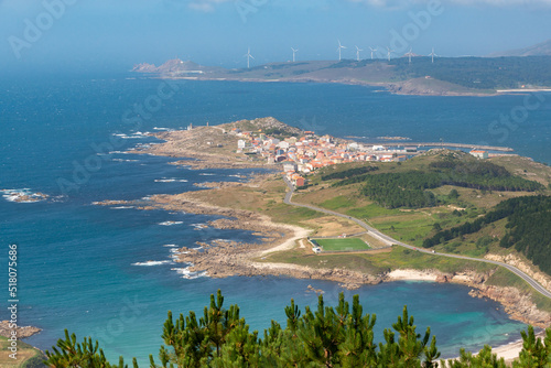 Vista panorámica de Muxía y los fiordos o rías que lo rodean, visto desde el mirador del Monte Facho de Lourido. A Coruña, Galicia, julio de 2022. photo