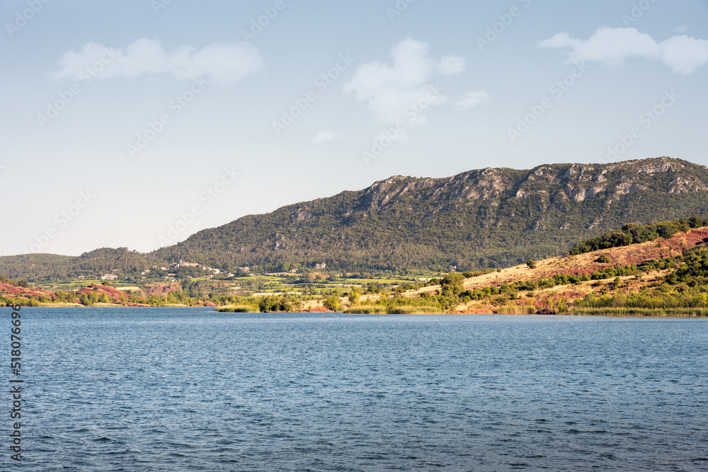 View of the Salagou lake, Hérault, South of France