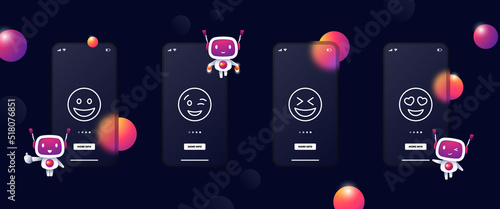 Emoji line icon. Laughing round face, joy, happiness, chuckle, emotion, emoticon, good mood, sticker. Feeling concept. Glassmorphism. UI phone app screen. Vector line icon for Business and Advertising