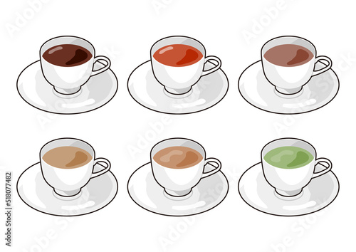 コーヒーカップと温かい飲み物　線あり