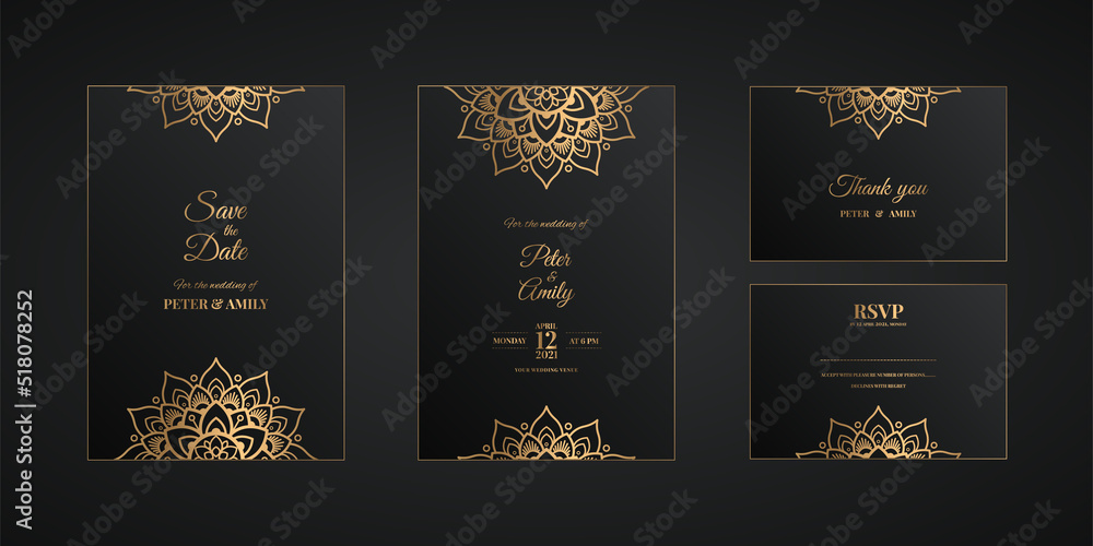 Fototapeta premium Luxury wedding invitation card template
