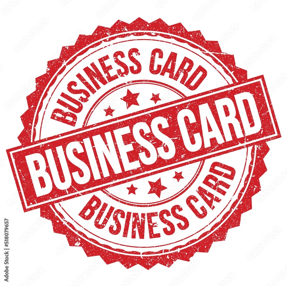 BUSINESS CARD text on red round stamp sign BUSINESS CARD text on red round stamp sign