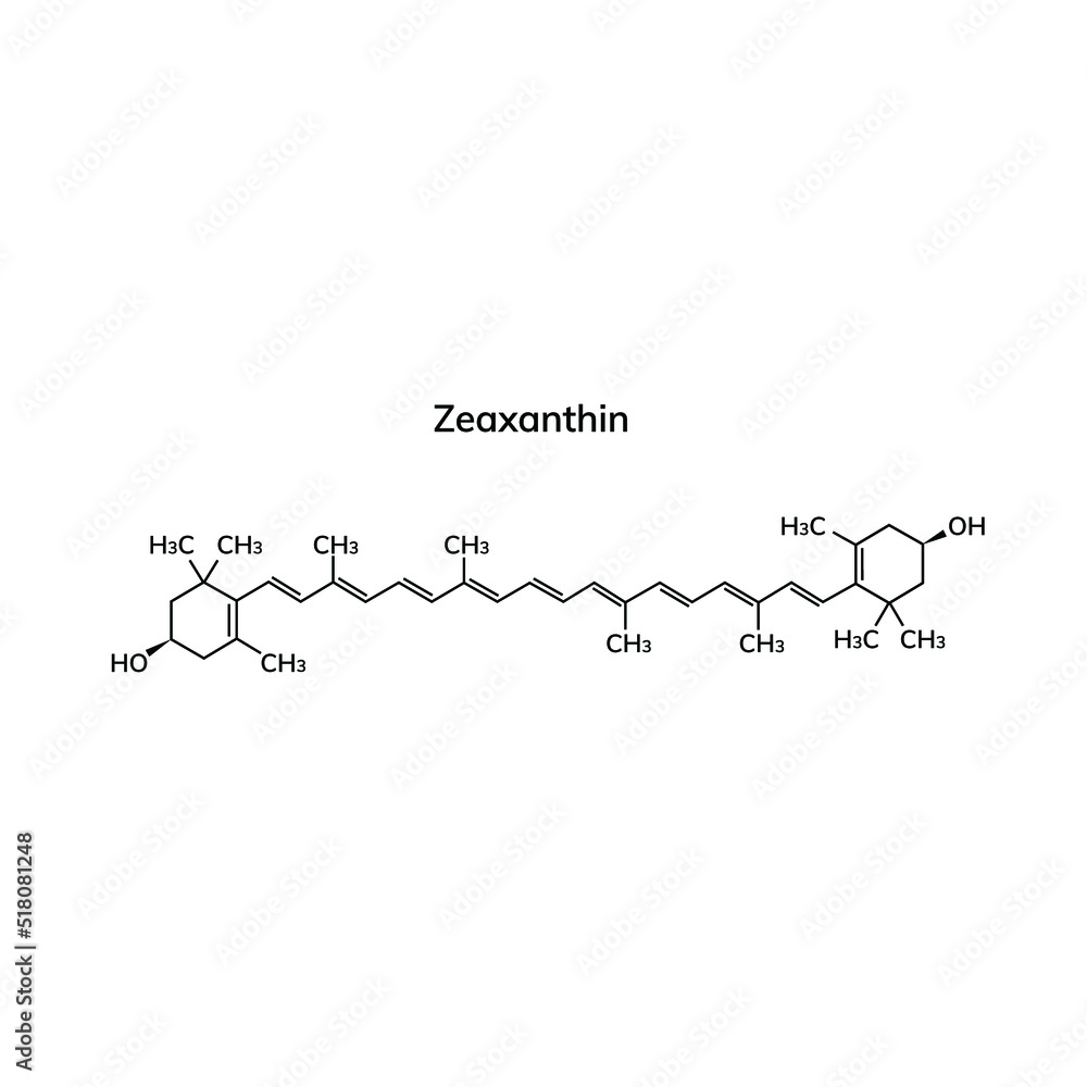 Structural chemical formula of zeaxanthin Structural chemical formula of zeaxanthin