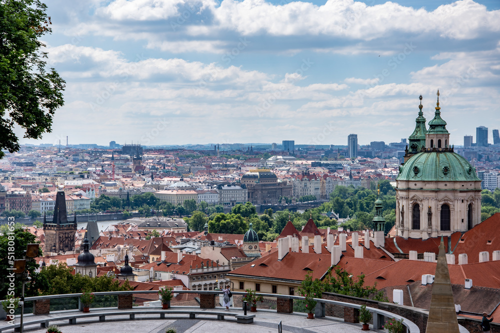 Panoramic view of old town of Prague (Czech Republic) from the Castle