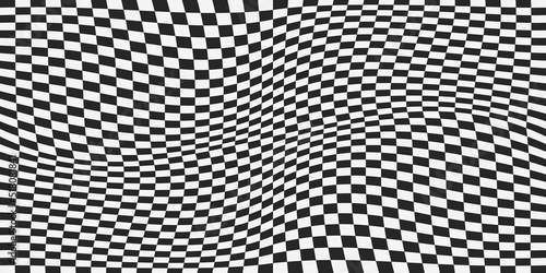 The checkered pattern is simple and curly. Vector seamless pattern of racing flag and checkered cells. The pattern is simple chess, like a racing flag.