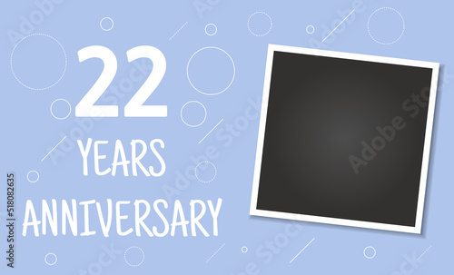 22 years anniversary photo frame card.