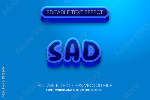 Gradient sad blue color Text Effect