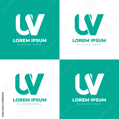 uv Initial letter logo. Alphabet uv monogram letter logo