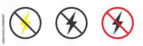 Flash off icon. Flat vector illustration.
