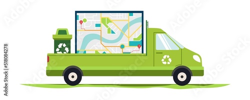 Environmental protection illustration set. Characters collecting plastic trash. Trying reduce co2 emission. Working green recycling industry. Vector.