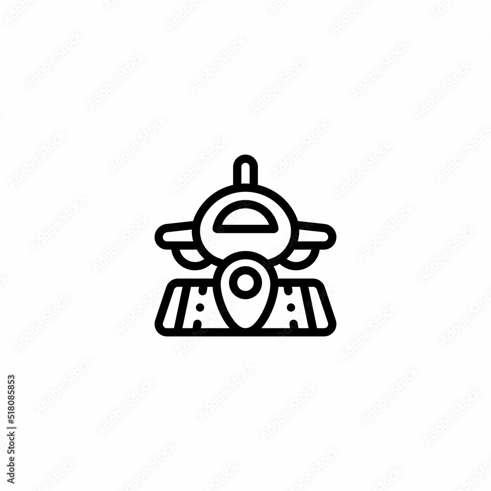Airplane Plane Flight landing and take off place airport Outline Icon, Logo, and illustration Airplane Plane Flight landing and take off place airport Outline Icon, Logo, and illustration