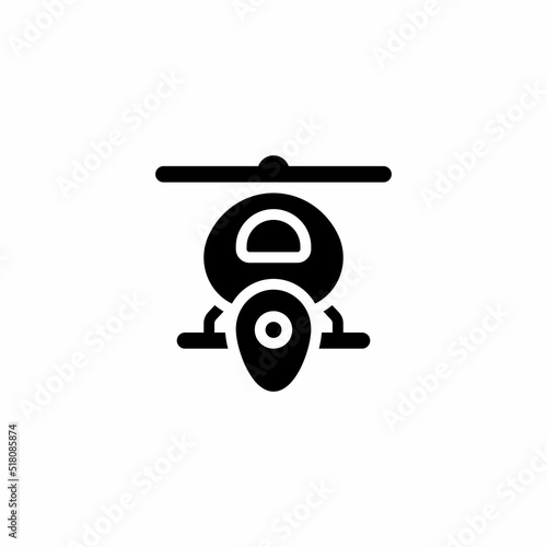 Helicopter location pin map Glyph solid Icon, Logo, and illustration