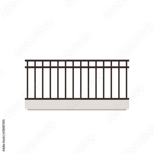 Balcony cartoon vector. Railing vector. Fence vector.