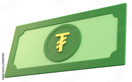 3D Money with Mongolian Tughrik Currency Symbol photo