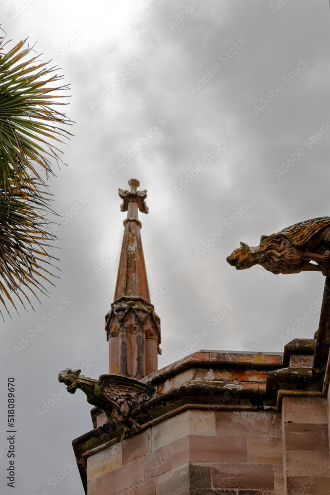 Fototapeta premium Gárgolas en construcción medieval