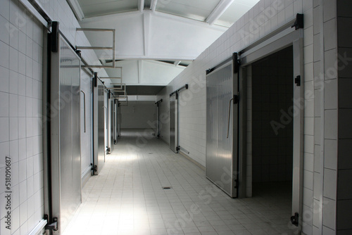 Refrigeration chamber for food storage. photo