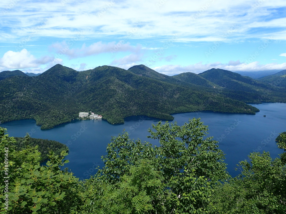 Lake Shikaribetsu in Hokkaido in the summer. Tenbozan Lake Shikaribetsu in Hokkaido in the summer. Tenbozan