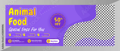 Banner cover animals food baner or flyer template for social media layout photo