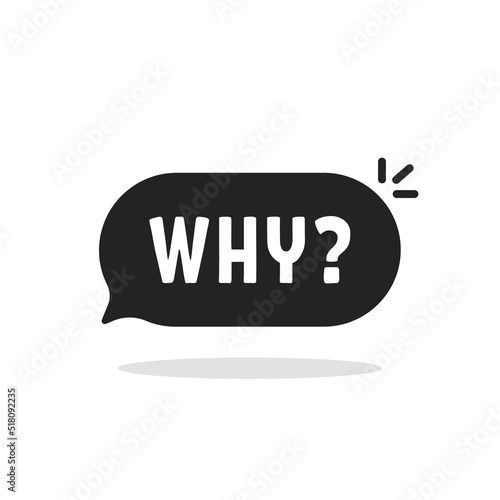 black speech bubble with shadow like why icon
