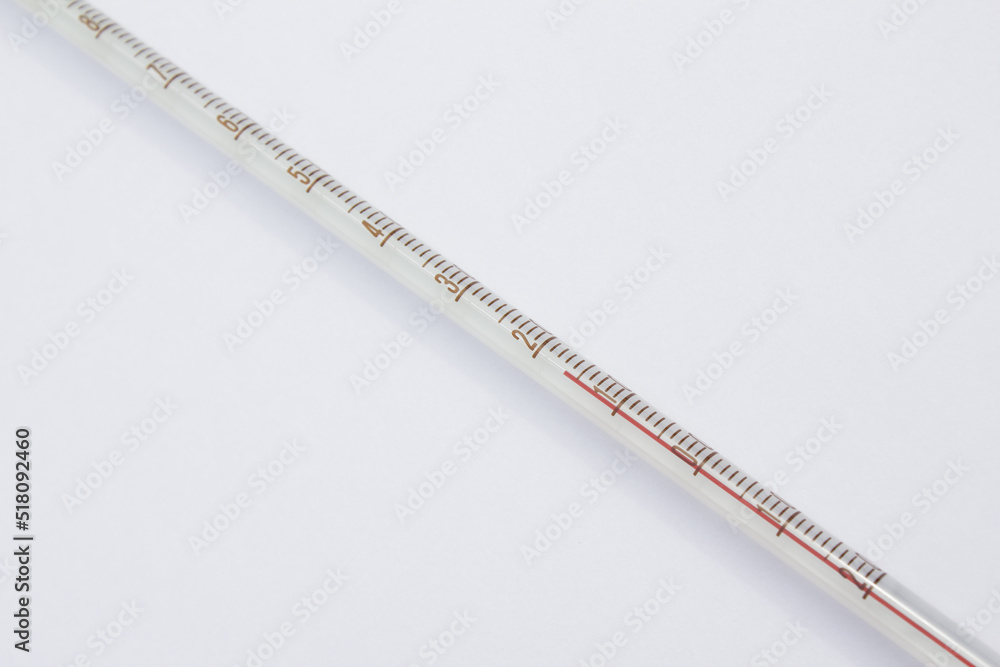 glass thermometer isolated on white background. glass thermometer isolated on white background.