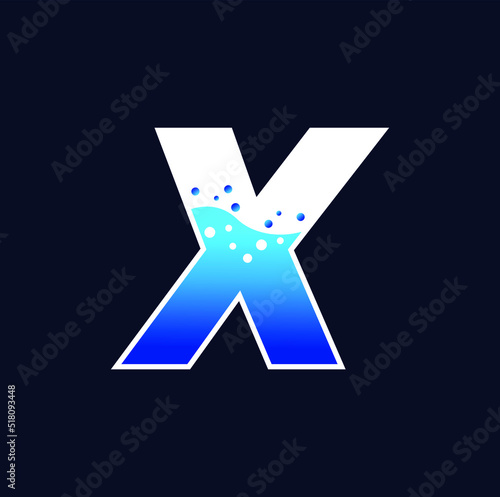 X initial with bubble vector logo designs, cleaning logo.