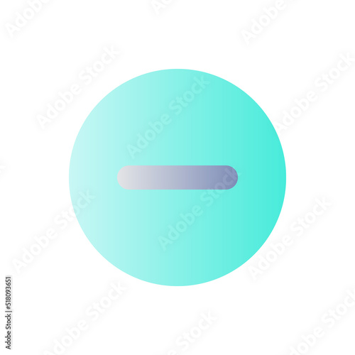 Remove button flat gradient color ui icon. Decrease volume. Collapsible content. Toolbar control. Simple filled pictogram. GUI, UX design for mobile application. Vector isolated RGB illustration