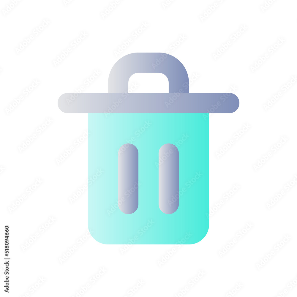 Trash can flat gradient color ui icon. Delete button. Recycle bin. Waste container. Automatic deletion. Simple filled pictogram. GUI, UX design for mobile application. Vector isolated RGB illustration Trash can flat gradient color ui icon. Delete button. Recycle bin. Waste container. Automatic deletion. Simple filled pictogram. GUI, UX design for mobile application. Vector isolated RGB illustration
