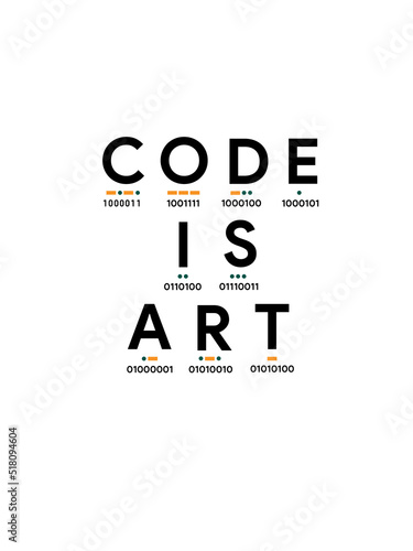 Developer Theme Decorative Code is Art Binary Code Mors Code