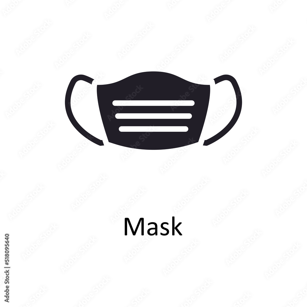 Mask vector Solid Icon Design illustration. Medical Symbol on White background EPS 10 File