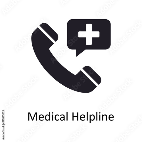 Medical Helpline vector Solid Icon Design illustration. Medical Symbol on White background EPS 10 File