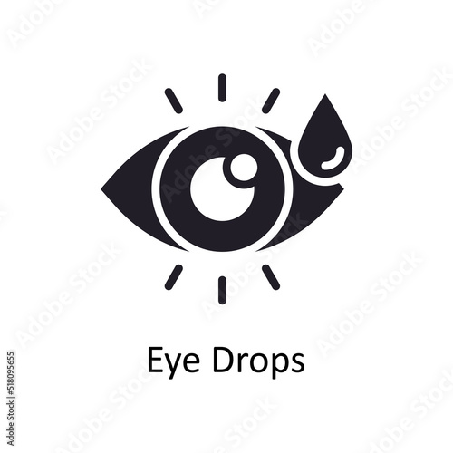 Eye Drops vector Solid Icon Design illustration. Medical Symbol on White background EPS 10 File