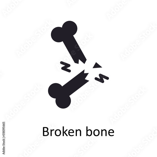 Broken Bone vector Solid Icon Design illustration. Medical Symbol on White background EPS 10 File