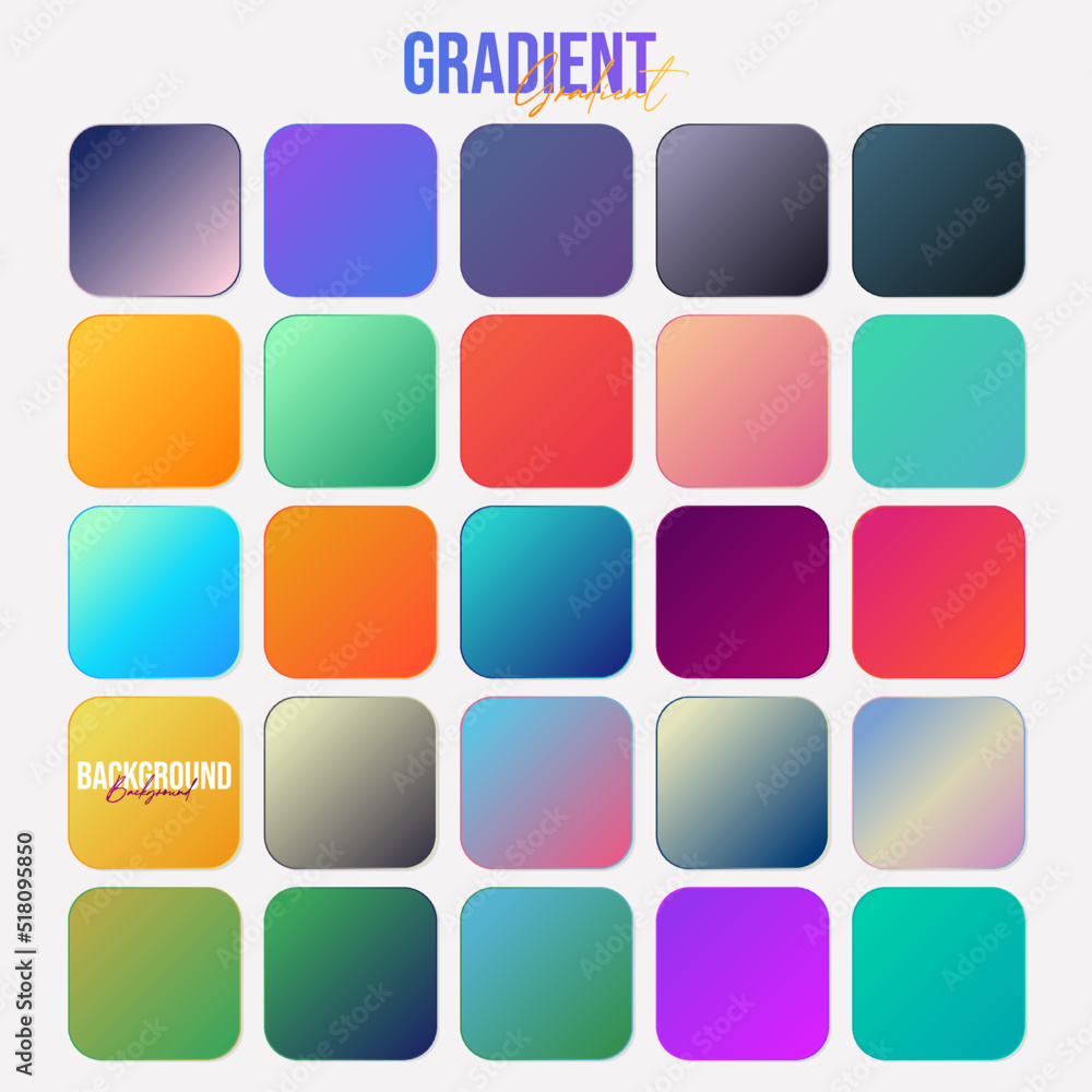 set of colorful Gradient 