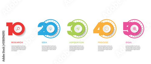Business infographics with 5 steps or options. Vector business template for presentation.