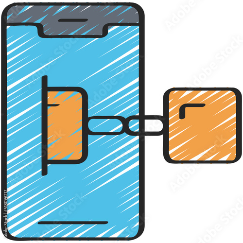 Mobile Blockchain Icon