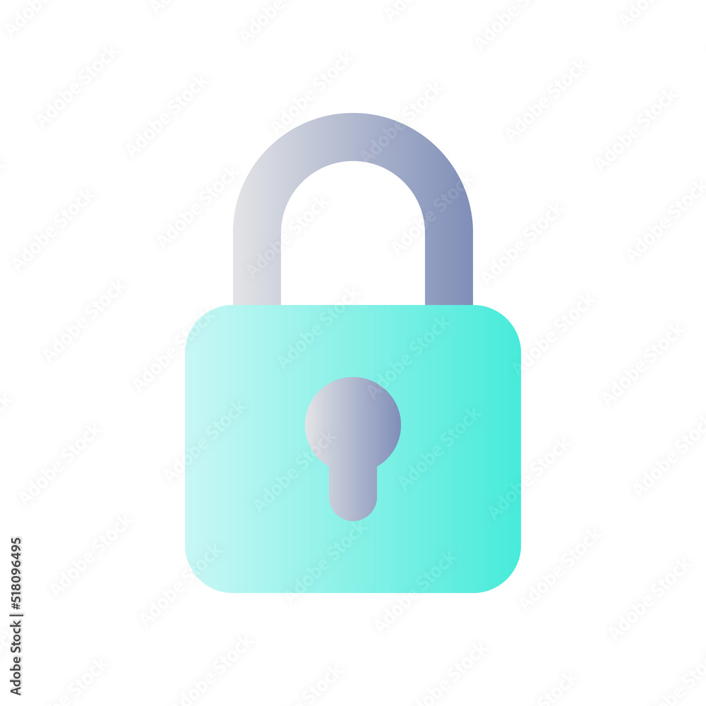 Locked padlock flat gradient color ui icon. Restrict access. Security settings. Encrypting content. Simple filled pictogram. GUI, UX design for mobile application. Vector isolated RGB illustration