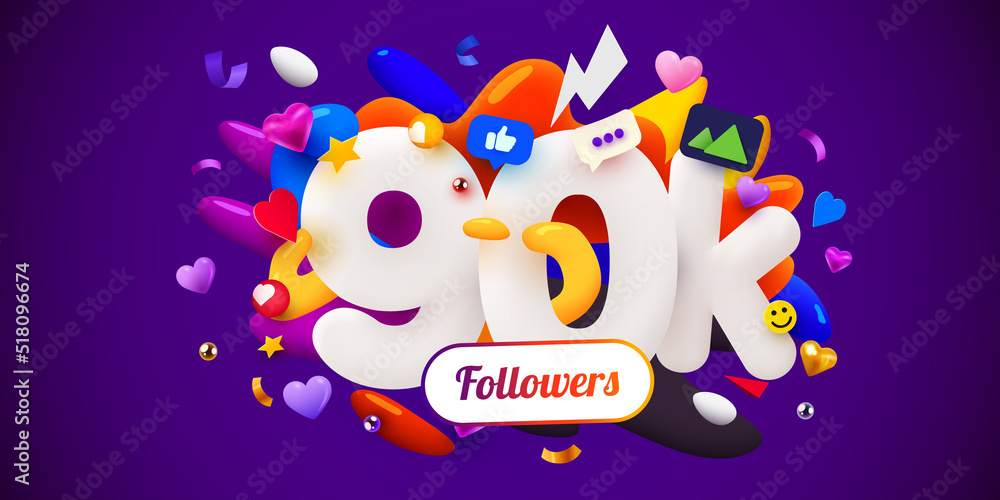 90k or 90000 followers thank you. Social Network friends, followers, Web user Thank you celebrate of subscribers or followers. 90k or 90000 followers thank you. Social Network friends, followers, Web user Thank you celebrate of subscribers or followers.
