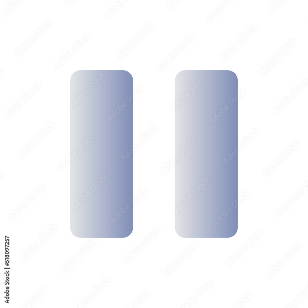 Pause button flat gradient color ui icon. Music player bar. Playing multimedia file. Terminate process. Simple filled pictogram. GUI, UX design for mobile application. Vector isolated RGB illustration Pause button flat gradient color ui icon. Music player bar. Playing multimedia file. Terminate process. Simple filled pictogram. GUI, UX design for mobile application. Vector isolated RGB illustration