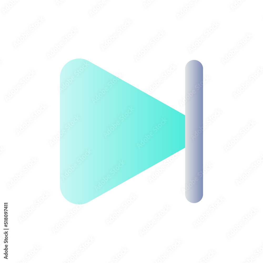 Skip next button flat gradient color ui icon. Music player bar. Playing multimedia file. Progress bar. Simple filled pictogram. GUI, UX design for mobile application. Vector isolated RGB illustration Skip next button flat gradient color ui icon. Music player bar. Playing multimedia file. Progress bar. Simple filled pictogram. GUI, UX design for mobile application. Vector isolated RGB illustration